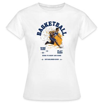 Dynamische Basketballspieler-Illustration - Frauen T-Shirt - Weiß - Vorne - AI Model Female 172 dark (172cm)