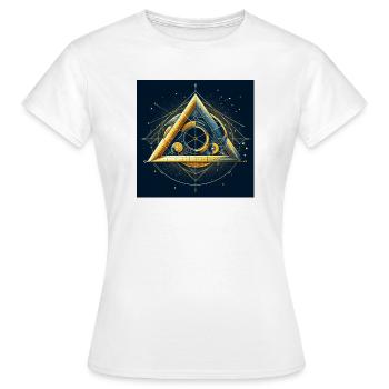 Dreieck im goldenen Schnitt - Frauen T-Shirt - Weiß - Vorne - AI Model Female 172 dark (172cm)