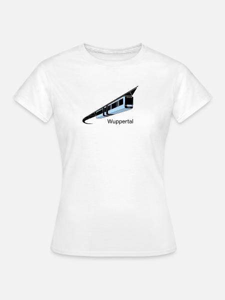 Wuppertal Schwebebahn Schrift bunt - Frauen T-Shirt - Weiß