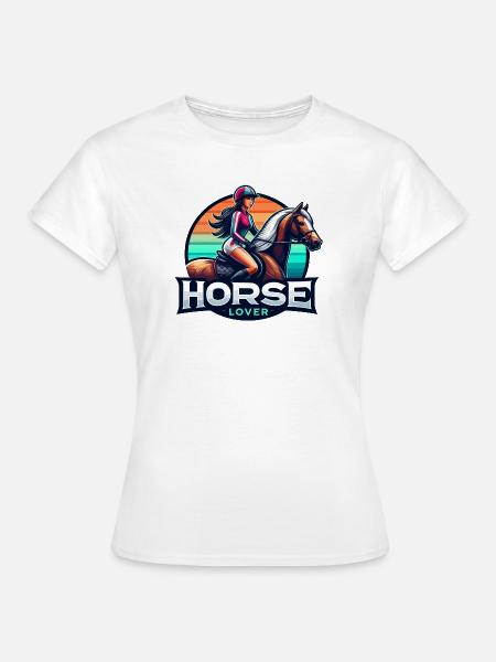 Lebendige Reiter-Illustration - Frauen T-Shirt - Weiß