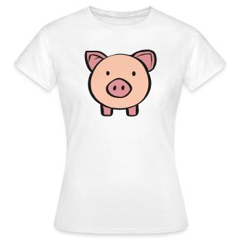 Schweinchen - Frauen T-Shirt - Weiß - Vorne - AI Model Female 172 dark (172cm)