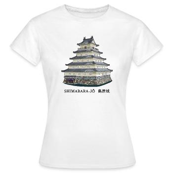 Shimabara Castle, Japan, Beautiful Places Drawing - Women's T-Shirt - white - Front - AI Model Female 172 dark (172cm)