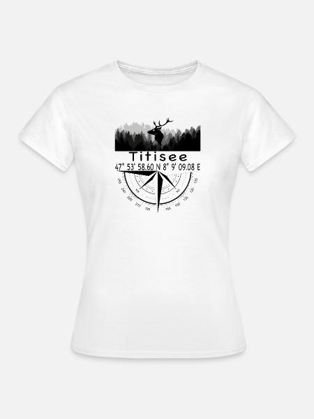 Koordinaten Titisee - Frauen T-Shirt - Weiß