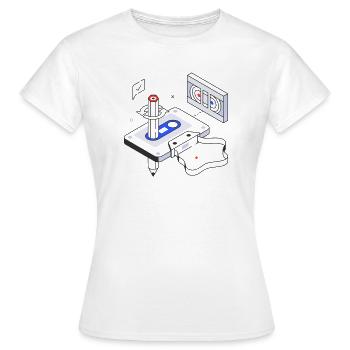 Retro, Vintage, Audiokassette - Frauen T-Shirt - Weiß - Vorne - AI Model Female 172 dark (172cm)