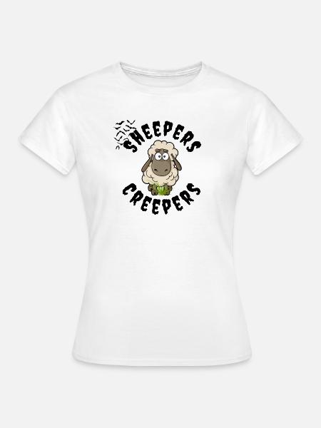 Schäfchen, Sheepers Creepers, Gruseliges Schäfchen - Frauen T-Shirt - Weiß