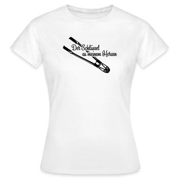 Schlüssel zum Herz Love - Frauen T-Shirt - Weiß - Vorne - AI Model Female 172 dark (172cm)