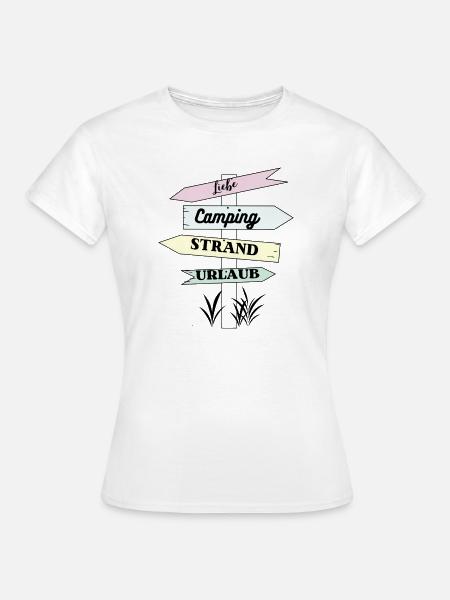 Camping Strand Urlaub Liebe - Frauen T-Shirt - Weiß