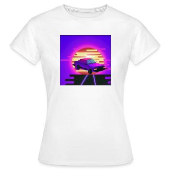 Retrowave/Vaperwave Auto. - Frauen T-Shirt - Weiß - Vorne - AI Model Female 172 dark (172cm)
