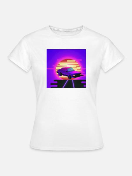 Retrowave/Vaperwave Auto. - Frauen T-Shirt - Weiß