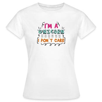 Je ne me soucie pas de la déclaration - T-shirt Femme - blanc - Devant - AI Model Female 172 dark (172cm)