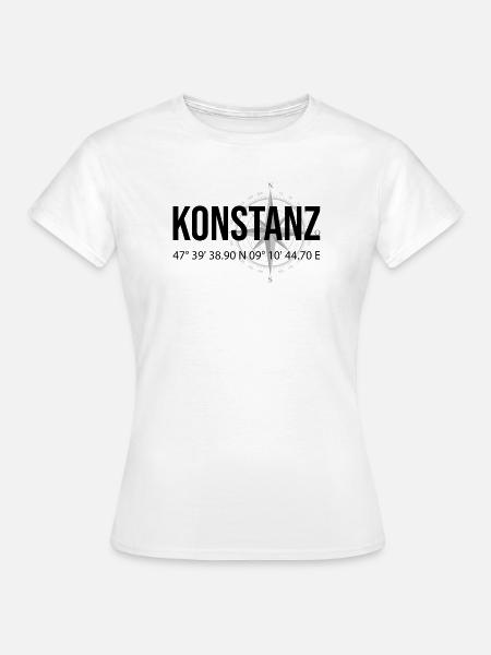 Koordinaten Konstanz - Frauen T-Shirt - Weiß