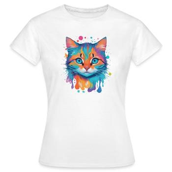 Chat mignon - T-shirt Femme - blanc - Devant - AI Model Female 172 dark (172cm)