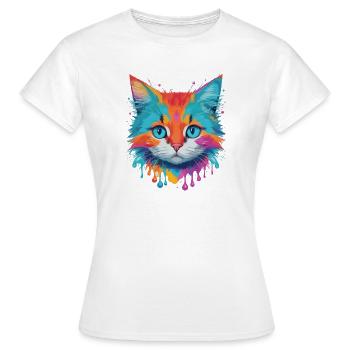 Chat mignon - T-shirt Femme - blanc - Devant - AI Model Female 172 dark (172cm)