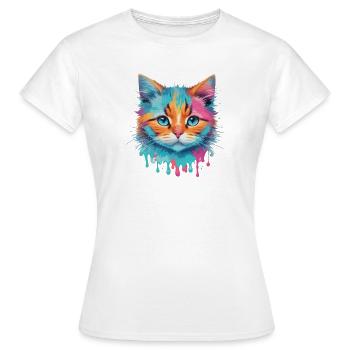 Chat mignon - T-shirt Femme - blanc - Devant - AI Model Female 172 dark (172cm)
