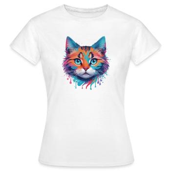 Chat mignon - T-shirt Femme - blanc - Devant - AI Model Female 172 dark (172cm)