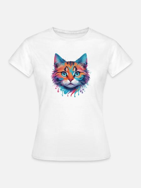 Niedliche Katze - Frauen T-Shirt - Weiß