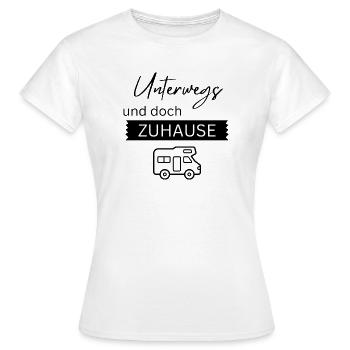 Unterwegs und doch zu Hause - Frauen T-Shirt - Weiß - Vorne - AI Model Female 172 dark (172cm)