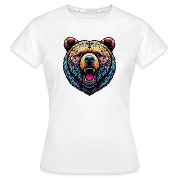 Ours féroce en colère - T-shirt Femme - blanc - Devant - AI Model Female 172 dark (172cm)