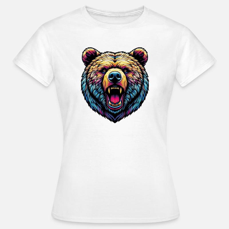Angry Ferocious Bear - Women's T-Shirt - white