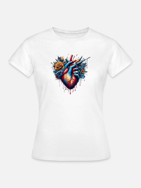 Anti-Kriegs-Herz - Frauen T-Shirt - Weiß