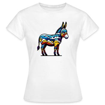 Âne, Tétine, Mule - T-shirt Femme - blanc - Devant - AI Model Female 172 dark (172cm)