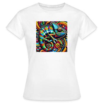 Chameleon Pop Art - Women's T-Shirt - white - Front - AI Model Female 172 dark (172cm)
