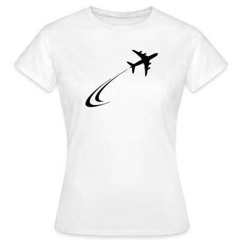 L’avion s’envole - T-shirt Femme - blanc - Devant - AI Model Female 172 dark (172cm)
