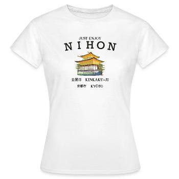 Kyoto, Kinkaku-ji, goldener Pavillon, Tempel Japan - Frauen T-Shirt - Weiß - Vorne - AI Model Female 172 dark (172cm)