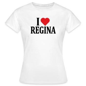 t-shirt j’aime Regina t-shirt idée cadeau - T-shirt Femme - blanc - Devant - AI Model Female 172 dark (172cm)