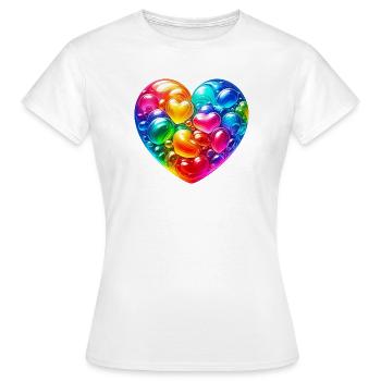 Colorful Heart - Women's T-Shirt - white - Front - AI Model Female 172 dark (172cm)