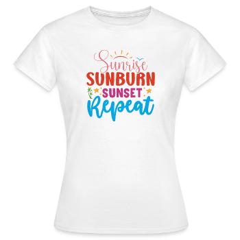 Sonnenaufgang, Sonnenbrand, Sonnenuntergang Wiederholung - Frauen T-Shirt - Weiß - Vorne - AI Model Female 172 dark (172cm)