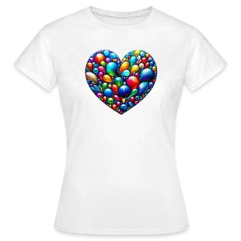 Coeur coloré - T-shirt Femme - blanc - Devant - AI Model Female 172 dark (172cm)