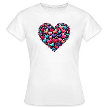 Coeur coloré - T-shirt Femme - blanc - Devant - AI Model Female 172 dark (172cm)