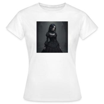 Gothic Viktorianisches Schwarzkleid - Frauen T-Shirt - Weiß - Vorne - AI Model Female 172 dark (172cm)