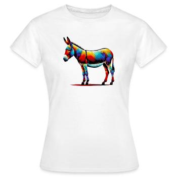 Âne, Tétine, Mule - T-shirt Femme - blanc - Devant - AI Model Female 172 dark (172cm)