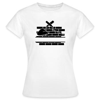 Clou et truelle joints avec le mur - T-shirt Femme - blanc - Devant - AI Model Female 172 dark (172cm)