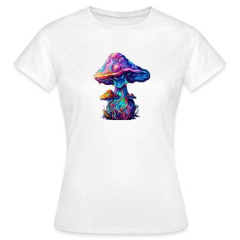 Psytrance Mushroom - Frauen T-Shirt - Weiß - Vorne - AI Model Female 172 dark (172cm)