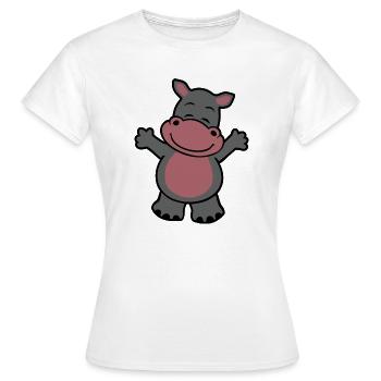 Cuddly hippopotamus - Women's T-Shirt - white - Front - AI Model Female 172 dark (172cm)