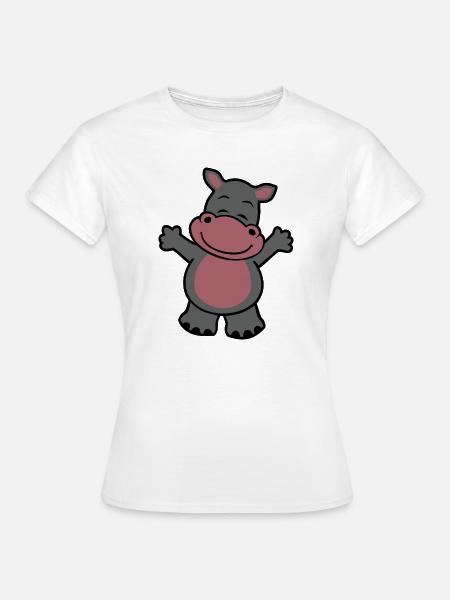Kuscheliges Nilpferd - Frauen T-Shirt - Weiß