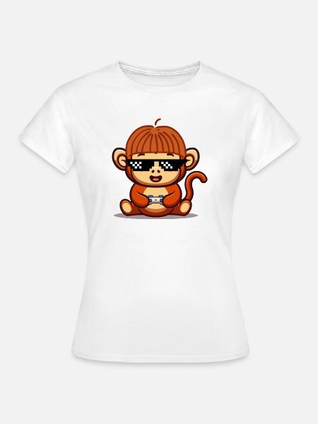 Gaming Affe - Frauen T-Shirt - Weiß