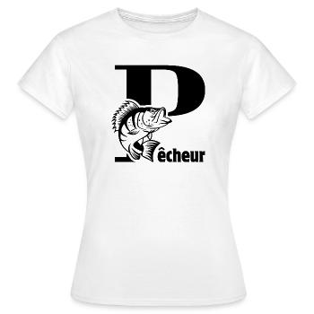 pêche, pêcheur, je suis pêcheur - T-shirt Femme - blanc - Devant - AI Model Female 172 dark (172cm)