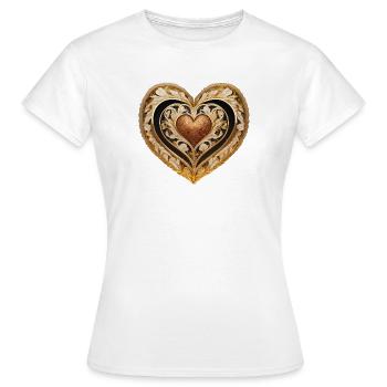 Du bist mein Herz - Frauen T-Shirt - Weiß - Vorne - AI Model Female 172 dark (172cm)