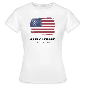Albuquerque, Nouveau-Mexique, États-Unis - T-shirt Femme - blanc - Devant - AI Model Female 172 dark (172cm)