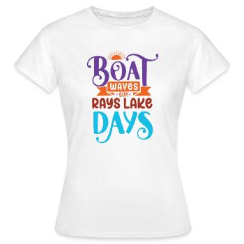 Boat Waves Sun Rays Lake Days - Women's T-Shirt - white - Front - AI Model Female 172 dark (172cm)
