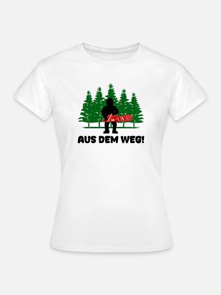 Säge Holz Statement Forst Holzfäller Holzarbeit - Dame-T-shirt - hvid