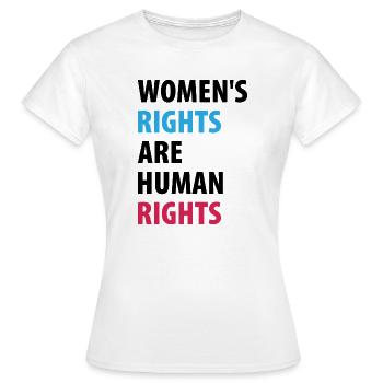 Women's Right Are Human Rights - Women's T-Shirt - white - Front - AI Model Female 172 dark (172cm)