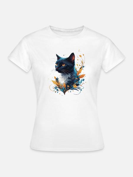 Bunte Katze - Frauen T-Shirt - Weiß