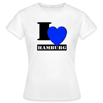 Hamburg , Tradition , Fußball ,i hard Hamburg (25) - Frauen T-Shirt - Weiß - Vorne - AI Model Female 172 dark (172cm)