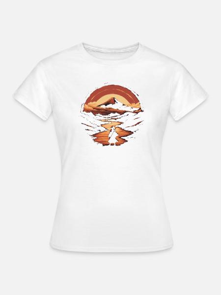 Samurai und der Berg Fuji - Frauen T-Shirt - Weiß