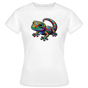 Gecko - Frauen T-Shirt - Weiß - Vorne - AI Model Female 172 dark (172cm)